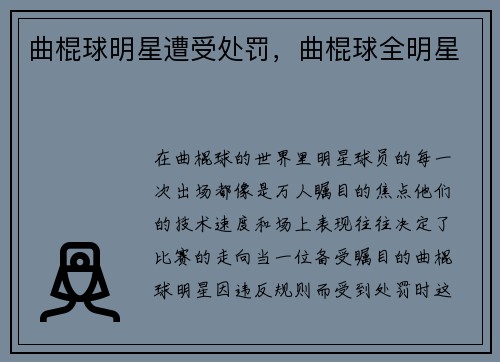 曲棍球明星遭受处罚，曲棍球全明星